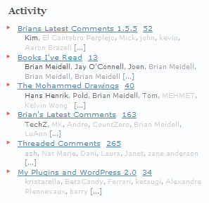 Brian's Latest Comments screenshot