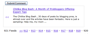 Bitacle shows number of pages scraped from your blog