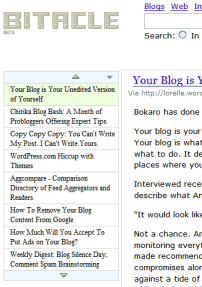 Bitacle sidebar view of your posts
