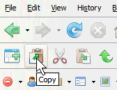 A customized toolbar in Firefox