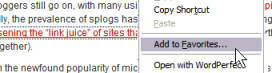MSIE Save link as Favorite