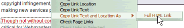 Firefox Link Copier COLT Extension copies and pastes whole HTML links