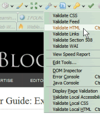 Firefox Web Developer Tools menu