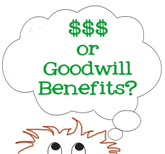 Graphic Copyright Lorelle VanFossen - Money or goodwill benefits?