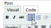 WordPress Rich Text Editor Bullet button