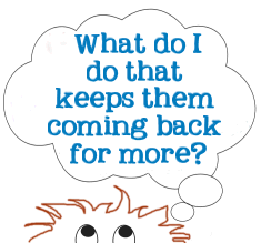 what do I do to keep them coming back to my blog for more - graphic copyright protected by Lorelle VanFossen