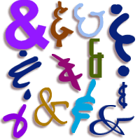 Graphic of ampersands in various fonts copyright Lorelle VanFossen