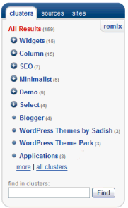 Clusty cluster list with Widgets