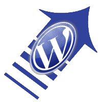 Graphic of Arrow and WordPress logo representing WordPress upgrades copyright Lorelle VanFossen