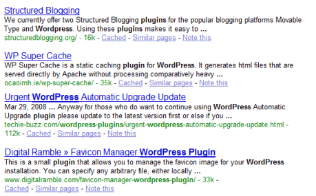 SEO and keyword example of finding results lower in the list because there is more words between the search terms.