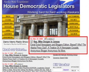 Mike Doogan outs Alaska Blogger