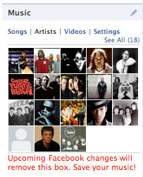 fb music widget Facebook Removing Boxes This Week, Offering A New Solution In Their Place