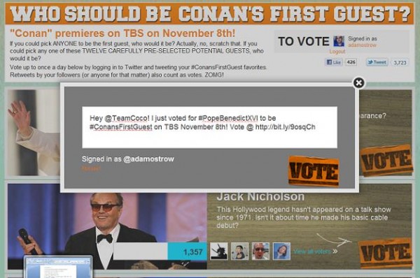 Conan O'Brien Voting System Conan O'Brien Voting System