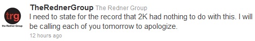 Redner Group Tweet 2 The Redner Group: How Not To Promote Clients On Twitter