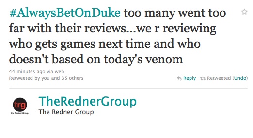 Redner Group Duke Nukem Review Blacklist The Redner Group: How Not To Promote Clients On Twitter
