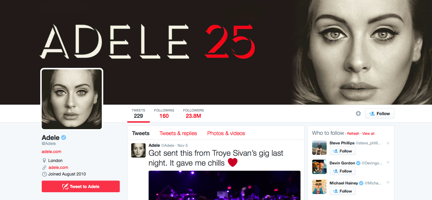 Adele reveals why she doesn't tweet
