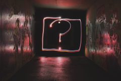 neon question mark - blogging for beginners